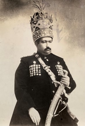 Not known, Muhammad Ali Shah Qajar in military uniform wearing the Kayanid Crown, Late 19th Century, early 20th Century