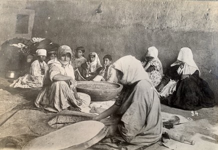 Antoin Sevruguin, Armenian women and children sitting in bakery in Salmas, Late 19th Century or early 20th Century