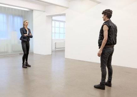 Standing Figure (Man) 2019 Standing Figure (Woman) 2019 Both works 220cm high Bronze, paint