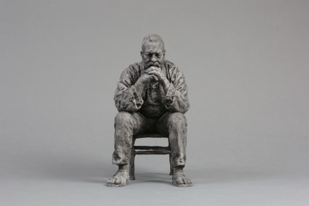 Seated Man Laser Sintered Nylon, 3d printed, oil paint 21cm high