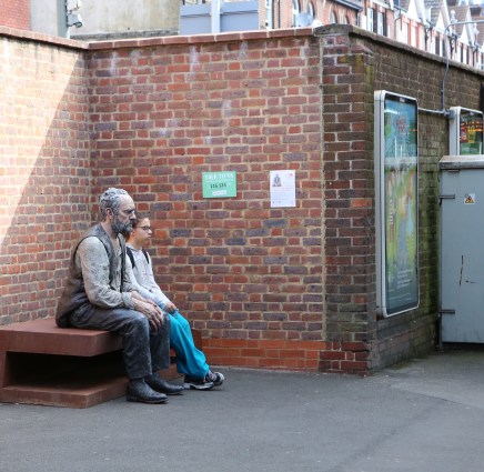 'Seated Man' on Platform 1 of Woking Station