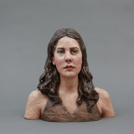 Head of a Girl 2022 20 x 19 x 13 cm Fired clay, oil paint (Available in bronze edition of 9)