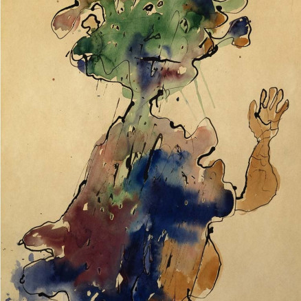 Jean Dubuffet, Personnage au chapeau, seins bas superposes (Figure with a Hat, Superimposed Low Breasts), January 1952.