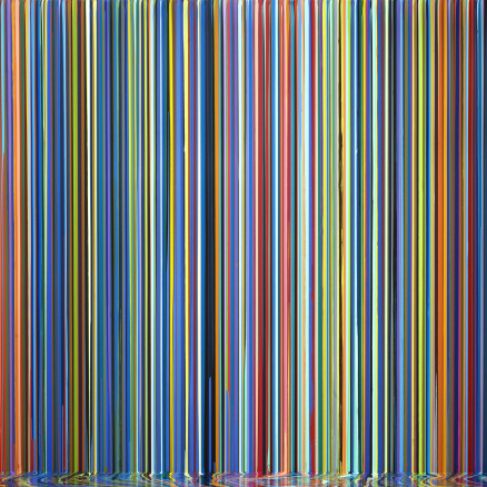 Ian Davenport, Mirrored Place, 2017, acrylic on stainless steel mounted on aluminum panel, 300 x 400 cm