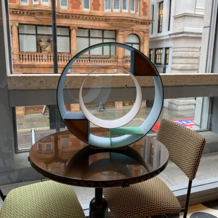 A maquette of a work by David Annesley is shown at Locket's over a lunch to celebrate his work. November 2019. 