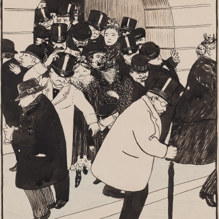 Félix Vallotton 'La Sortie', 1894 Indian ink and pencil on paper 14 1/4 x 10 3/8 in / 36 x 26.4 cm