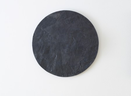 <span class="artist"><strong>Peter Marigold</strong></span>, <span class="title"><em>Wooden Table, Graphite Circle 1</em>, 2014</span>