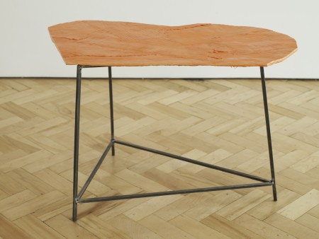 <span class="artist"><strong>Peter Marigold</strong></span>, <span class="title"><em>Wooden Table, Orange 2</em>, 2014</span>