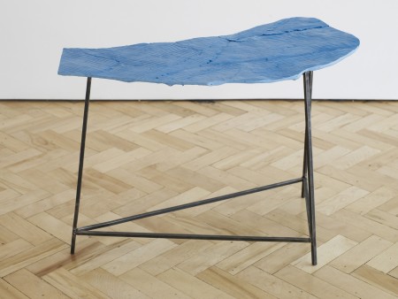 <span class="artist"><strong>Peter Marigold</strong></span>, <span class="title"><em>Wooden Table, Blue 2</em>, 2014</span>