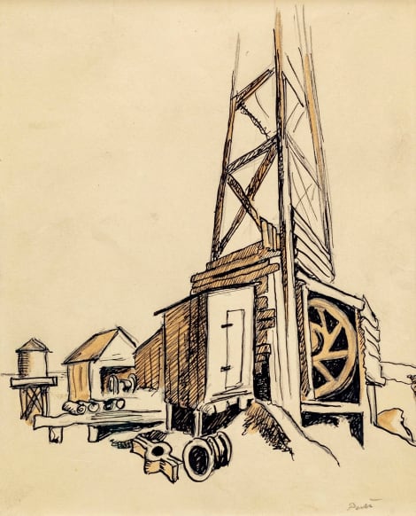 Thomas Hart Benton Base of Derrick, c. 1928