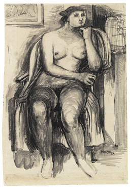 <span class="artist"><strong>Henry Moore</strong></span>, <span class="title"><em>Seated Female Nude</em>, 1929</span>