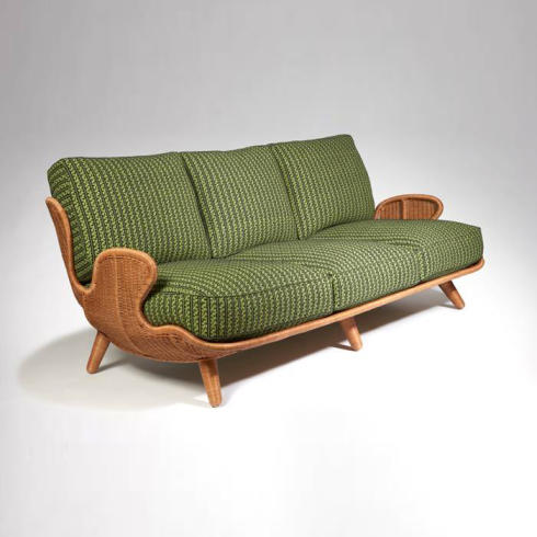 Mattia Bonetti, Siesta Sofa, Handwoven Rattan, Upholstery (wicker Color And Upholstery Customizable)