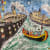Chris Orr, Ships that pass in the night', detail, watercolour and pencil on paper, 36 x 101 cm 2025