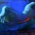 Crawfurd Adamson, Lying Woman, blue, pastel on paper, 56 x 102 cm, 2023