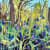 buy art artwork artist Highland Scotland Scottish Katherine Kathy Sutherland landscape oil on board large bright floral Bluebell Woods at Alchemist Gallery Dingwall