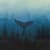 painting of a whale's tail emerging from the middle of a lush tree forest