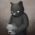 painting of a black bear holding a white bear mask by Luke Chueh