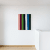 Exhibition view of Emanuel Seitz’s Untitled (2024), acrylic and pigments on canvas, 100 x 80 cm, displayed at Buysse Gallery. The artwork features vertical bands of pink, burgundy, green, black, white, and blue.