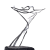Stainless Steel sculpture with stone base, Danza Diagonale, by Marco Di Piazza