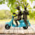 A bronze sculpture of Rabbitwoman and Dogman by Gillie and Marc