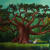 Painting by Sylvain Lefebvre of a woman sitting under a big tree, available at the Rebecca Hossack Art Gallery