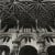 Lindsey Moran tonal black and white print of a gothic vaulted cathedral ceiling.