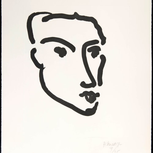 Henri Matisse  Nadia, Visage de Trois-Quarts (D.795), 1948  Aquatint  Marais paper  66 x 49 cm.  26 x 19 1/4 in.  Edition of 25 (plus proofs)  Signed and numbered in pencil lower right  Excellent condition  Framed
