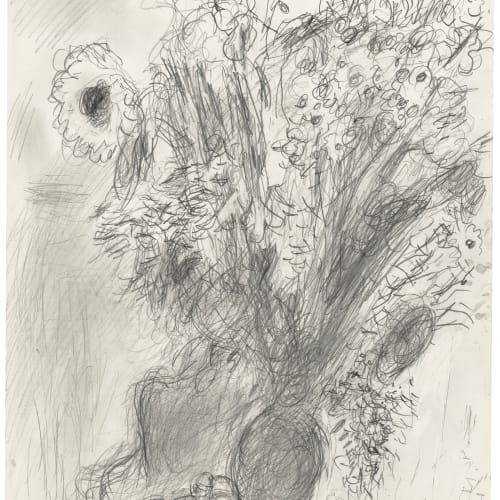 Marc Chagall  lnterieur avec bouquet au tournesol, c.1978-80  Pencil on paper  47.8 x 33.8 cm  (181/e x 13¼ in.)  signature stamp of the estate 'Chagall' (lower left)