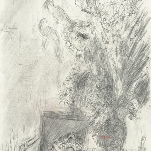 Marc Chagall, Intérieur avec grand bouquet et deux perruches, c.1978-80