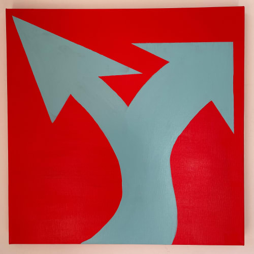 William Greiner, Road Signs in Designer Color (Red/Blue), 2023