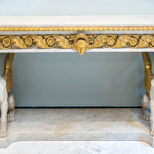 MARBLE AND GILT BRONZE CONSOLE TABLE