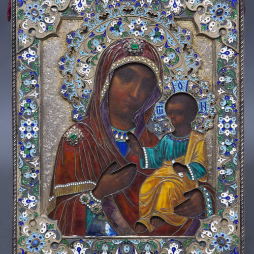 Fabergé, Russian Icon of Mother of God of Smolensk, circa 1880