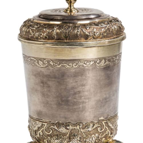 Philipp Stenglin, A gilt silver pierced beaker with lid, Augsburg, early 18th Century