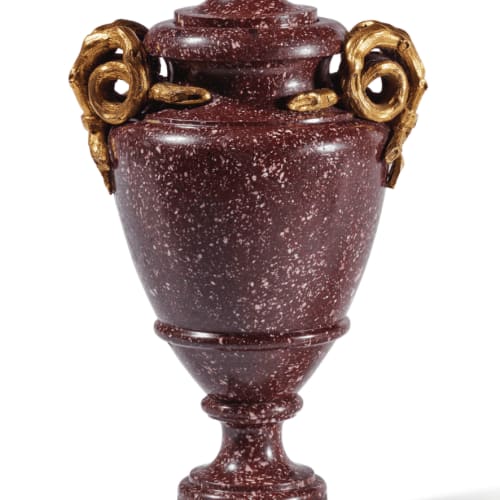 A Louis XVI ormolu-mounted porphyry covered-vase, Rome, mid 18th century