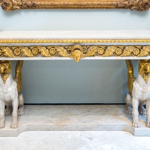 MARBLE AND GILT BRONZE CONSOLE TABLE