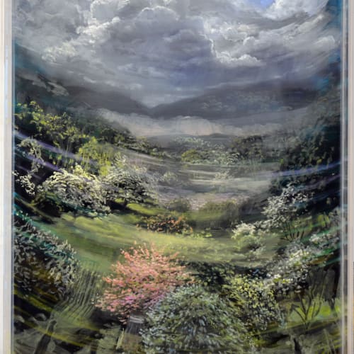 Martin Weinstein, Dogwoods and River, One Afternoon Over Another 27 x 20, 2021