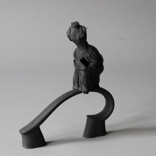 Matt Smith (British)  Notes from a Love Song: Clef, 2016  Black Parian  Height: 17 cm  Height: 6 3/4 in.