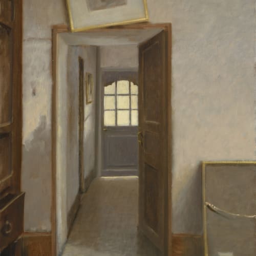 Anne-Françoise Couloumy  Vers la Cour, 2017  Oil on Canvas  48 x 40 cm  18 7/8 x 15 3/4in.
