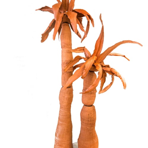 Mary O’Malley  Foreign Objects –XL Palm Tree Pair, 2016  Terracotta  Approx: 150-200 x 75-100 x 75-100 cm 59 1/8-78 3/4 x 29 1/2-39 3/8 x 29 1/2-39 3/8 in.
