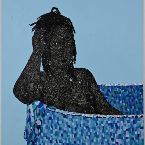 Tyna Adebowale, #TheBlueQueen (Triptych) (Left), 2023