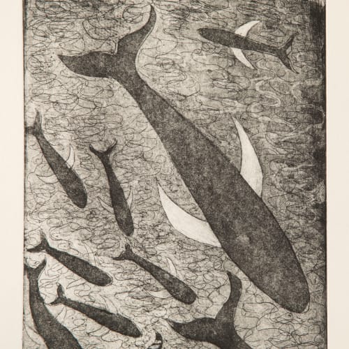 Paul Bloomer  Whale Song, 2019  etching  21cm x 15cm  Edition of 50