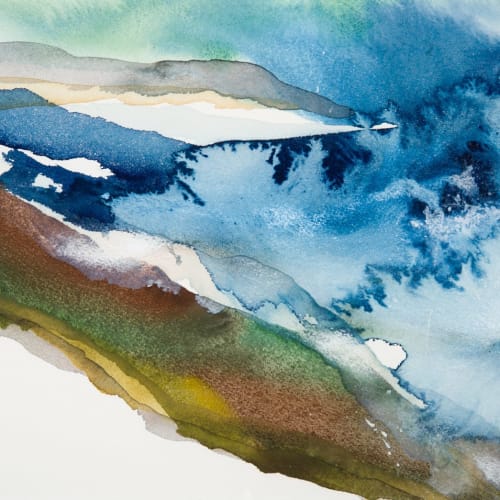 Peter Davis RSW  Storm on Westside  watercolour on paper  23cm x 31cm  (43.5cm x 53.5cm framed)