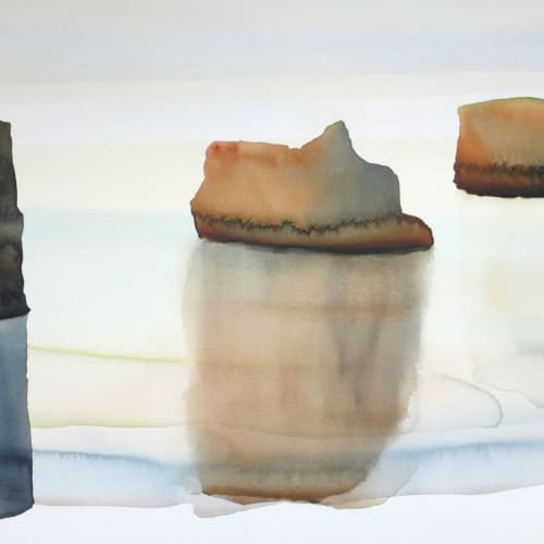Peter Davis RSW  Papa Stacks  watercolour on paper  60cm x 94cm