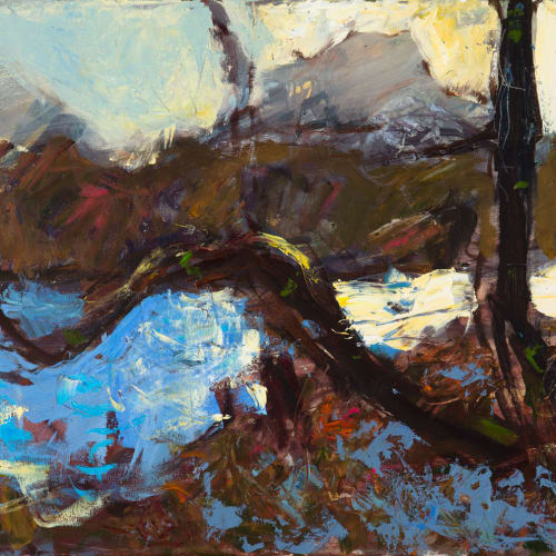 Allan MacDonald  Black and Blue, Stack Pollaidh, 2020  oil on canvas  61cm x 91 cm  (72cm x 102cm framed)