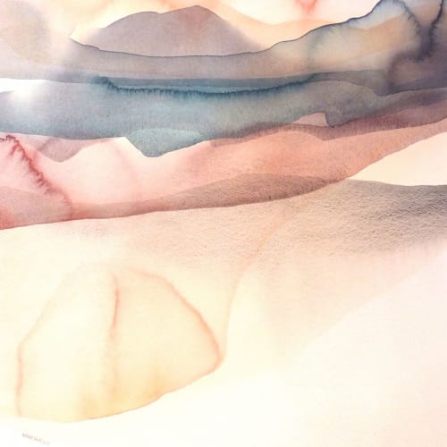 Peter Davis RSW  Morning in the West  watercolour on paper  71cm x 50cm