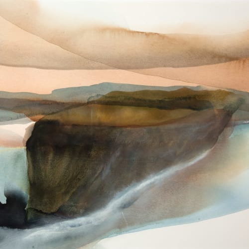 Peter Davis RSW  Hog  watercolour chalk rubbing on paper  51cm x 70cm