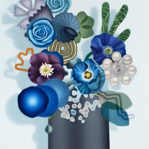 Amanda Baldwin, Coiled Cobalt Bouquet, 2020