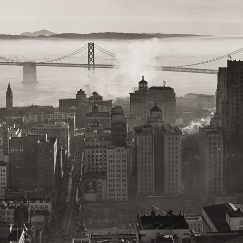 Ansel Adams, View of the Bay Bridge from San Francisco, 1937
