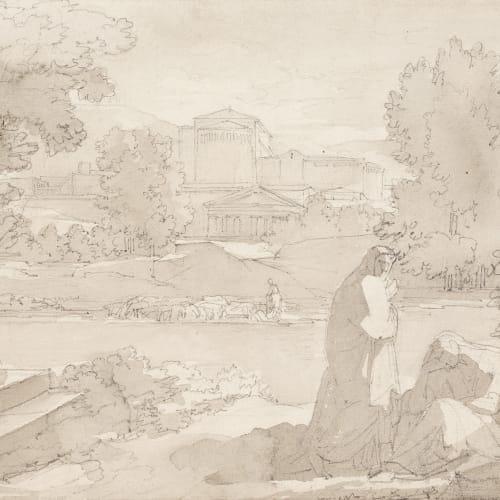 Vincenzo Camuccini, Paesaggio classico con figure, 1795