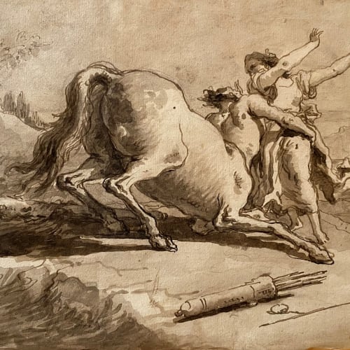 Giandomenico Tiepolo, Scena di lotta tra una ninfa e un centauro (o Centauro rapitore), 1780